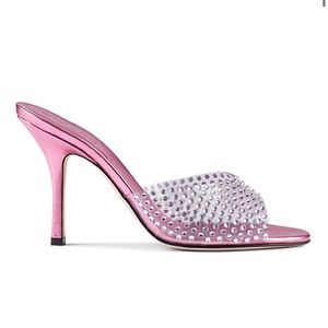 Paris Texas Holly Penelope Metallic Leather Embellished Mules